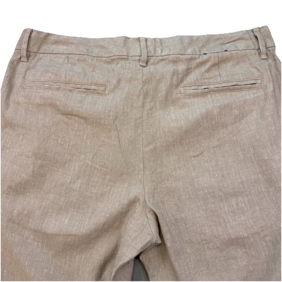 Fairlane‎ Pants Mens 35x30 Tan Linen Blend Straight Flat Front Chino - Picture 3 of 11